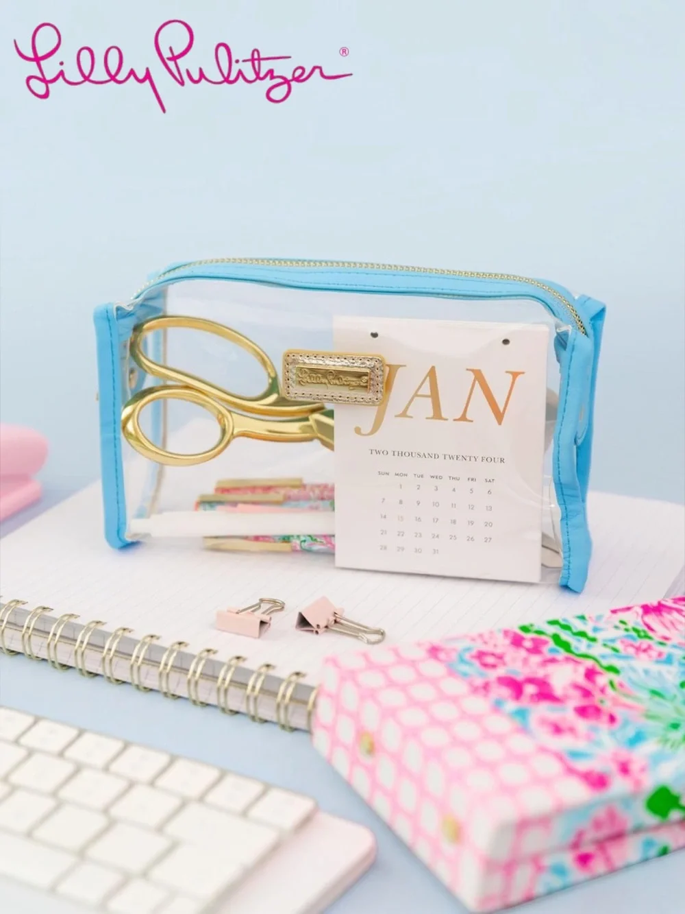 Lilly Pulitzer Pencil Pouch in Frenchie Blue
